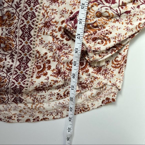 Lucky Brand Paisley Beaded Peasant Blouse Size Small - Picture 4 of 5